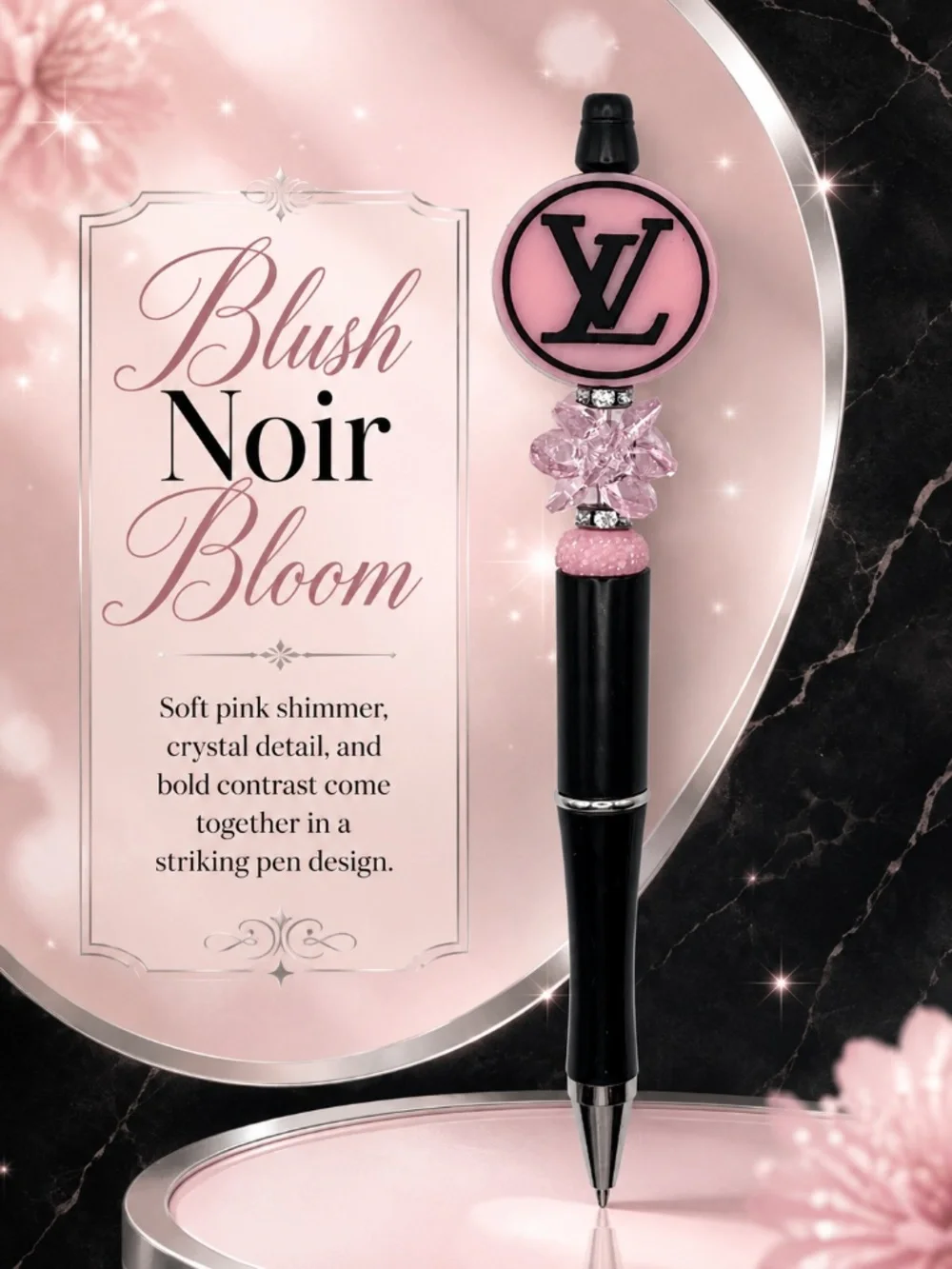 Blush Noir Crystal Pen